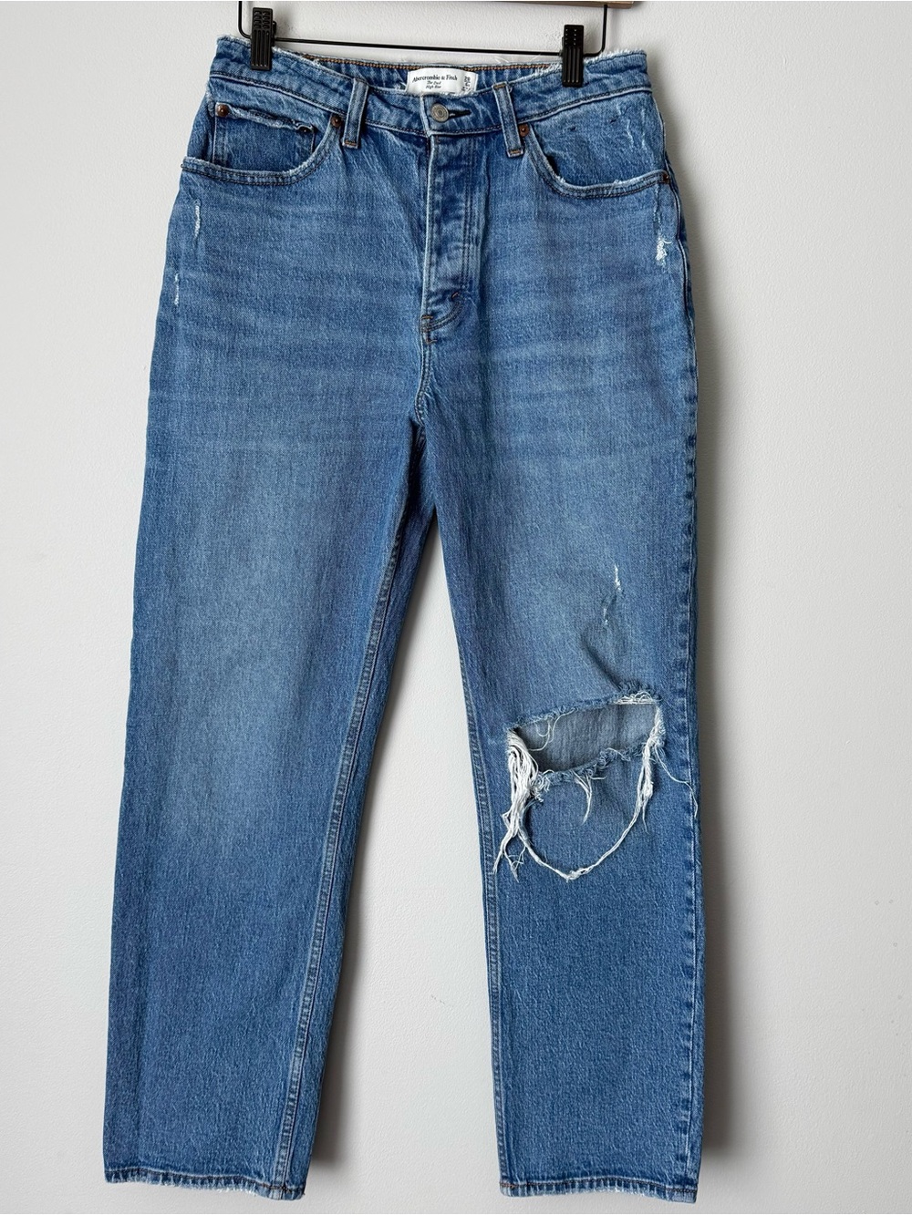 Abercrombie & Fitch Light Blue Dad High-Rise Curve Love Jeans
